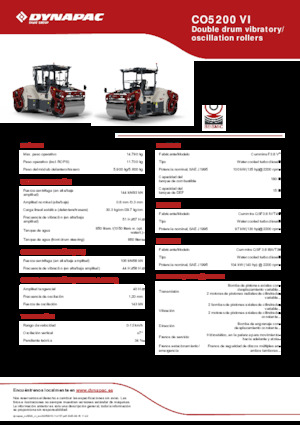 Cilindri vibratori în tandem Dynapac CO5200 VI
