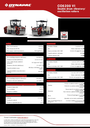 Cilindri vibratori în tandem Dynapac CO5200 VI