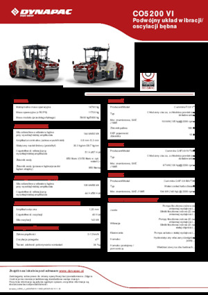 Cilindri vibratori în tandem Dynapac CO5200 VI