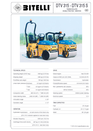 Cilindri vibratori în tandem Bitelli DTV 315