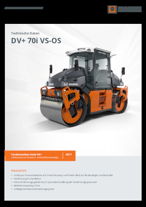 Cilindri vibratori în tandem Hamm DV+ 70i VS-OS