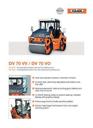 Cilindri vibratori în tandem Hamm DV 70 VO