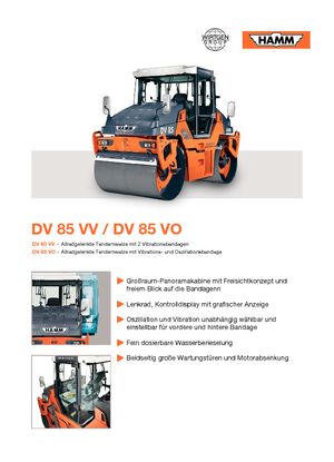 Cilindri vibratori în tandem Hamm DV 85 VV