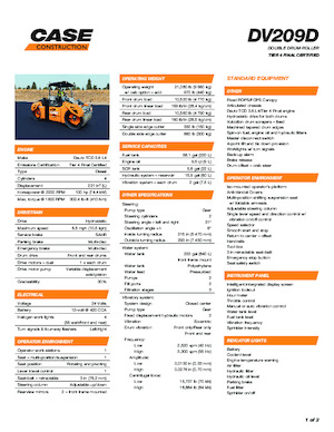Cilindri vibratori în tandem Case DV209D