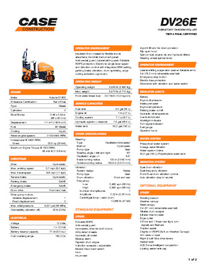 Cilindri vibratori în tandem Case DV26E