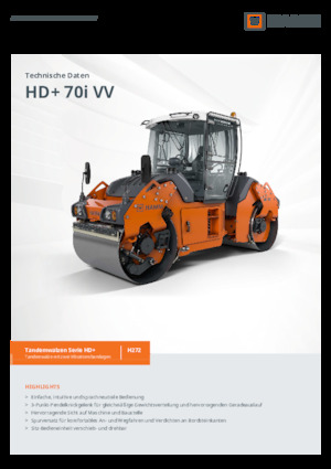 Cilindri vibratori în tandem Hamm HD+ 70i VV