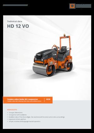 Cilindri vibratori în tandem Hamm HD 12 VO