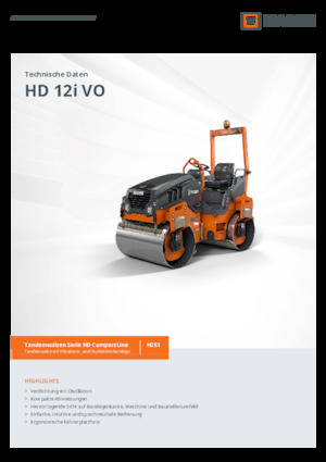 Cilindri vibratori în tandem Hamm HD 12i VO