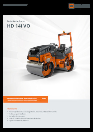 Cilindri vibratori în tandem Hamm HD 14i VO