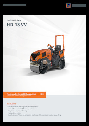 Cilindri vibratori în tandem Hamm HD 18 VV