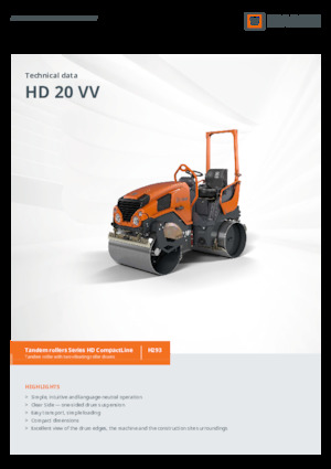 Cilindri vibratori în tandem Hamm HD 20 VV