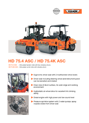 Cilindri vibratori în tandem Hamm HD 75,4 ASC