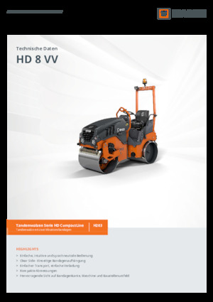 Cilindri vibratori în tandem Hamm HD 8 VV