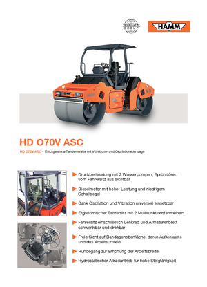 Cilindri vibratori în tandem Hamm HD O70 V ASC