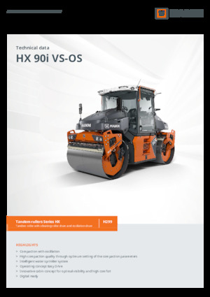Cilindri vibratori în tandem Hamm HX 90i VS-OS