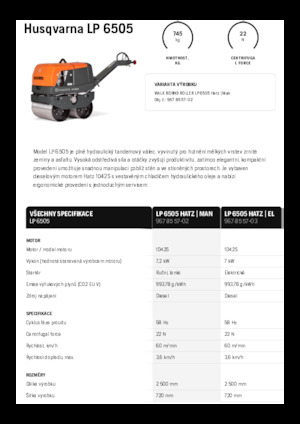Cilindri vibratori în tandem Husqvarna LP 6505