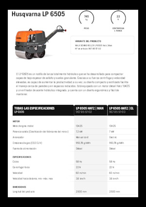 Cilindri vibratori în tandem Husqvarna LP 6505