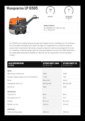 Cilindri vibratori în tandem Husqvarna LP 6505