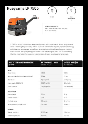 Cilindri vibratori în tandem Husqvarna LP 7505