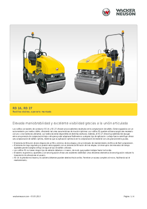 Cilindri vibratori în tandem Wacker Neuson RD 16-100