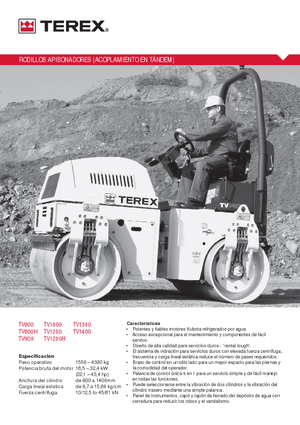 Cilindri vibratori în tandem Terex TV 900