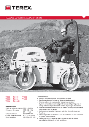 Cilindri vibratori în tandem Terex TV 900