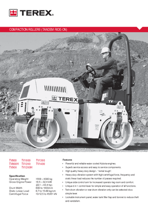 Cilindri vibratori în tandem Terex TV 900