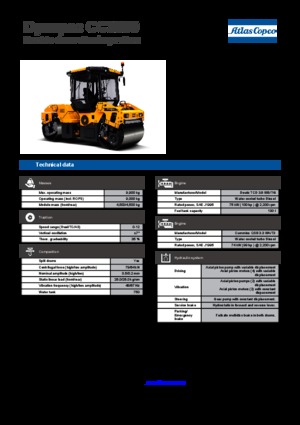Cilindri vibratori în tandem Dynapac CC 3300