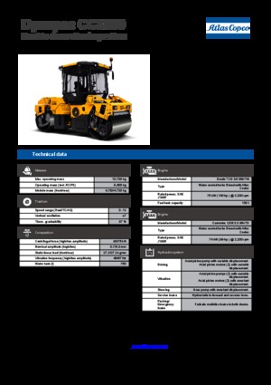Cilindri vibratori în tandem Dynapac CC 3800