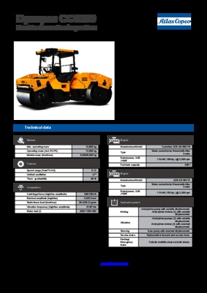Cilindri vibratori în tandem Dynapac CC 6200