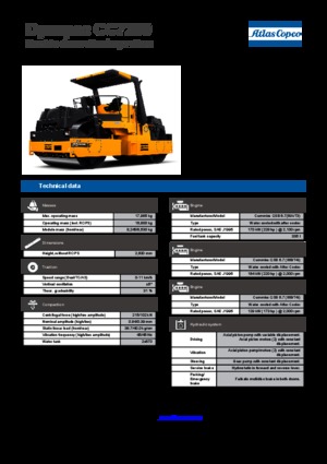 Cilindri vibratori în tandem Dynapac CC 7200