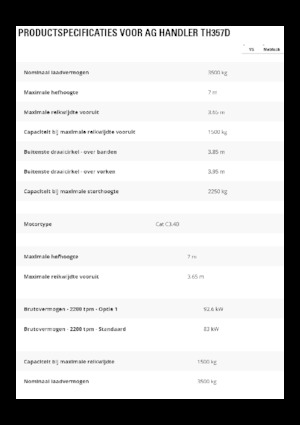 Telehandlere Caterpillar TH357D