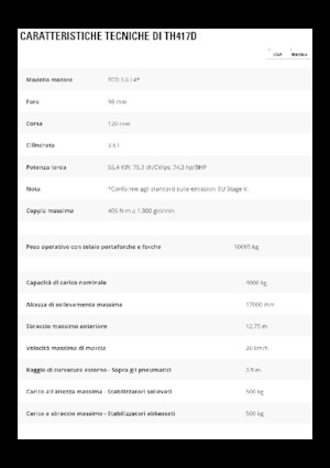 Telehandlere Caterpillar TH417D