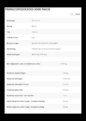 Telehandlere Caterpillar TH417D