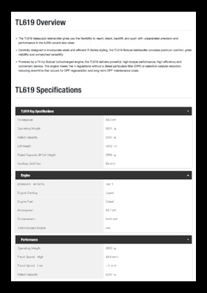 Telehandlere Bobcat TL619
