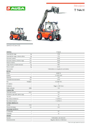 Telehandlere Ausa T 144 H