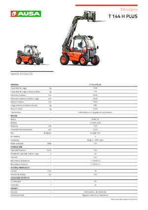 Telehandlere Ausa T 144 H Plus