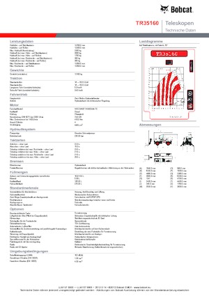 Încărcătoare telescopice cu structură superioară Bobcat TR 35160