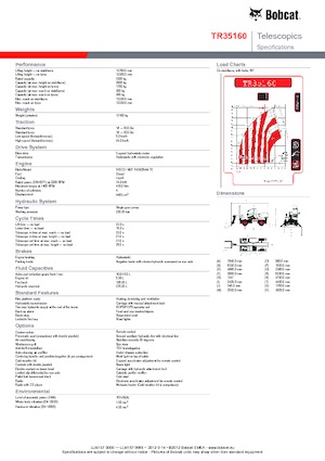 Încărcătoare telescopice cu structură superioară Bobcat TR 35160