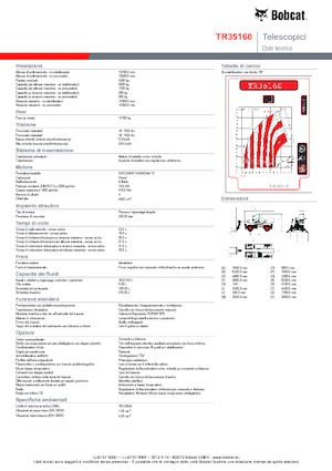 Încărcătoare telescopice cu structură superioară Bobcat TR 35160