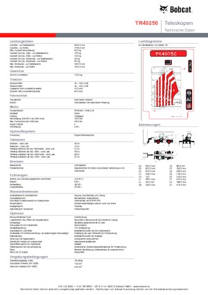 Încărcătoare telescopice cu structură superioară Bobcat TR40250