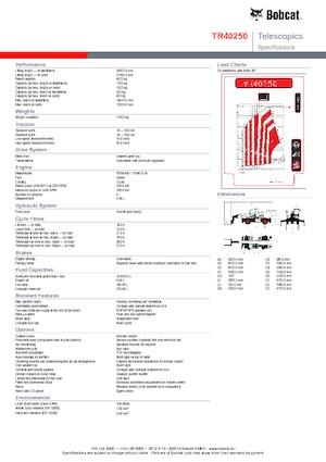 Încărcătoare telescopice cu structură superioară Bobcat TR40250