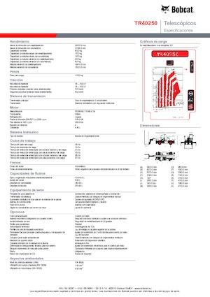 Încărcătoare telescopice cu structură superioară Bobcat TR40250