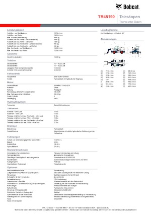 Încărcătoare telescopice cu structură superioară Bobcat TR45190