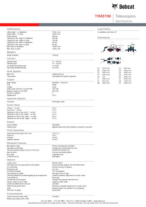 Încărcătoare telescopice cu structură superioară Bobcat TR45190