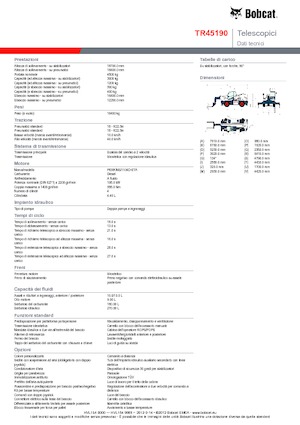 Încărcătoare telescopice cu structură superioară Bobcat TR45190
