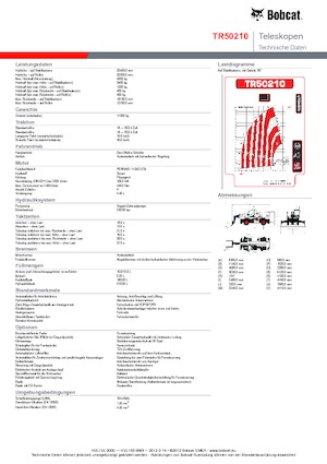 Încărcătoare telescopice cu structură superioară Bobcat TR50210