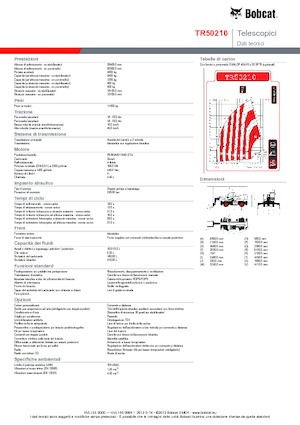 Încărcătoare telescopice cu structură superioară Bobcat TR50210
