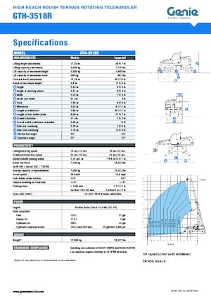 Încărcătoare telescopice cu structură superioară Genie GTH 3518 R