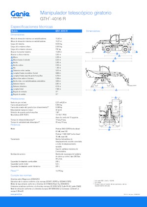 Încărcătoare telescopice cu structură superioară Genie GTH4016R